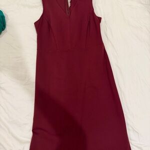 LOFT Rich Burgundy Midi Dress